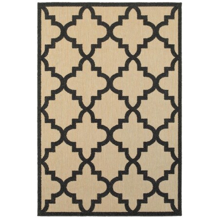 Oriental Weavers Cayman 660N9 4x6 Rectangle - Sand/ Charcoal-Polypropylene C660N9117165ST